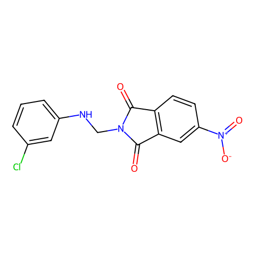 2-{[(3-chlorophenyl)amino]methyl}-5-nitro-1H-isoindole-1,3(2H)-dione structure