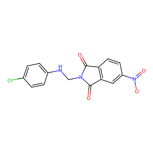 2-{[(4-chlorophenyl)amino]methyl}-5-nitro-1H-isoindole-1,3(2H)-dione structure