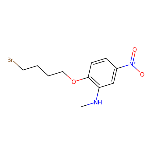 1-Bromo-4-(2-methylamino-4-nitrophenoxy)-butane structure