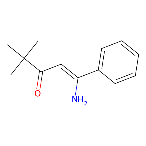 1-Amino-4,4-dimethyl-1-phenylpent-1-en-3-one structure