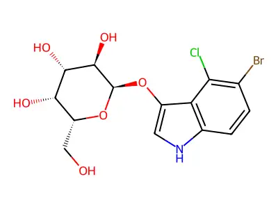 5-bromo-4-chloro-1H-indol-3-yl alpha-D-glucopyranoside structure