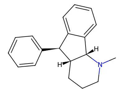 1H-Indeno(1,2-b)pyridine, 2,3,4,4a,5,9b-hexahydro-1-methyl-5-phenyl-, (-)- structure