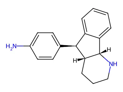 1H-Indeno(1,2-b)pyridine, 2,3,4,4a,5,9b-hexahydro-5-(4-aminophenyl)-, (-)- structure