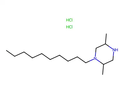 Piperazine, 1-decyl-2,5-dimethyl-, dihydrochloride structure