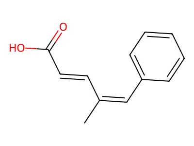 (2E,4E)-4-methyl-5-phenylpenta-2,4-dienoic acid structure