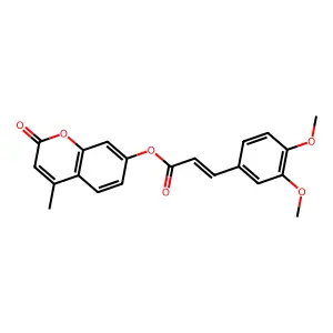 4-methyl-2-oxo-2H-chromen-7-yl 3-(3,4-dimethoxyphenyl)acrylate structure
