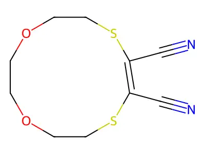 8,9-Dicyano-1,4-dioxa-7,10-dithiacyclododec-8-ene structure