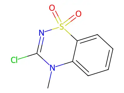4H-1,2,4-Benzothiadiazine, 3-chloro-4-methyl-, 1,1-dioxide structure