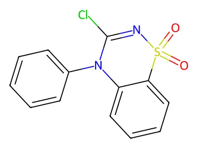 4H-1,2,4-Benzothiadiazine, 3-chloro-4-phenyl-, 1,1-dioxide structure
