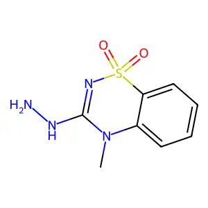 2H-1,2,4-Benzothiadiazin-3(4H)-one, 4-methyl-, hydrazone, 1,1-dioxide structure