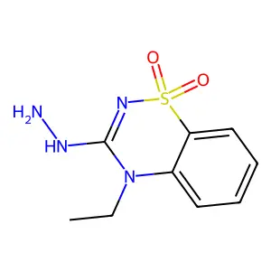 2H-1,2,4-Benzothiadiazin-3(4H)-one, 4-ethyl-, hydrazone, 1,1-dioxide structure