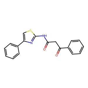 3-oxo-3-phenyl-N-(4-phenyl-1,3-thiazol-2-yl)propanamide structure