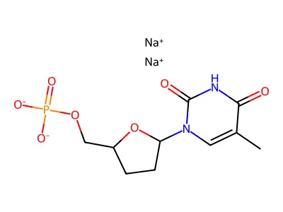 2',3'-双脱氧胸苷-5'-一磷酸 structure