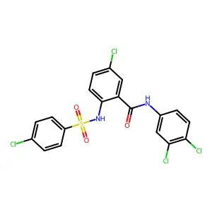 5-chloro-2-[(4-chlorophenyl)sulfonylamino]-N-(3,4-dichlorophenyl)benzamide structure