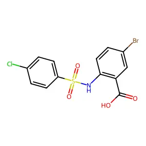 5-Bromo-2-{[(4-chlorophenyl)sulfonyl]amino}benzoic acid structure