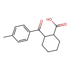 cis-(1S,2R)-2-(4-methylbenzoyl)cyclohexane-1-carboxylic acid structure