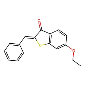 (2E)-2-benzylidene-6-ethoxy-1-benzothiophen-3(2H)-one structure
