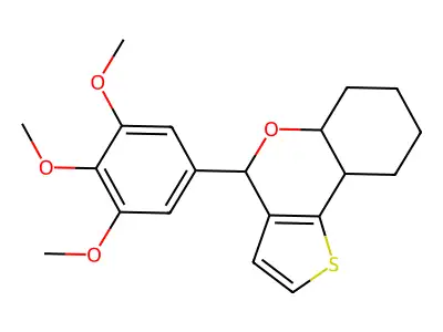 4-(3,4,5-trimethoxyphenyl)-5a,6,7,8,9,9a-hexahydro-4H-thieno[3,2-c]chromene structure