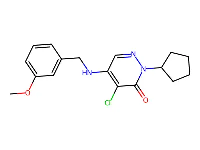 3(2H)-Pyridazinone, 4-chloro-2-cyclopentyl-5-(((3-methoxyphenyl)methyl)amino)- structure