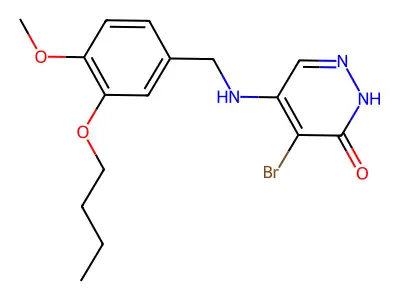 3(2H)-Pyridazinone, 4-bromo-5-(((3-butoxy-4-methoxyphenyl)methyl)amino)- structure