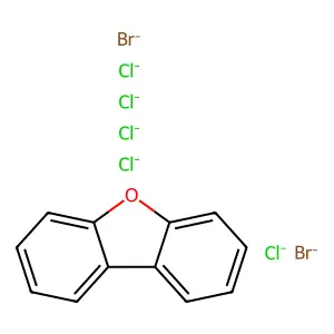 Dibenzofuran, dibromopentachloro- structure