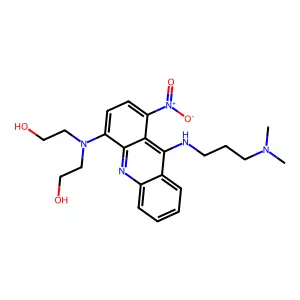 2,2'-((9-((3-(Dimethylamino)propyl)amino)-1-nitro-4-acridinyl)imino)bisethanol structure