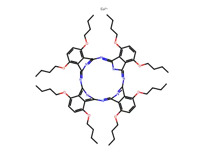 Copper(ii)1,4,8,11,15,18,22,25-octa-butoxyphthalocyanine structure