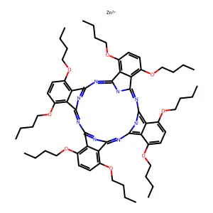 Zinc 1,4,8,11,15,18,22,25-octa-n-butoxyphthalocyanine structure