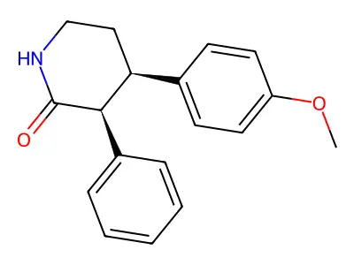 2-Piperidinone, 4-(4-methoxyphenyl)-3-phenyl-, cis- structure