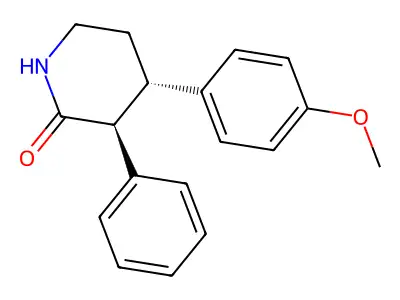 2-Piperidinone, 4-(4-methoxyphenyl)-3-phenyl-, trans- structure