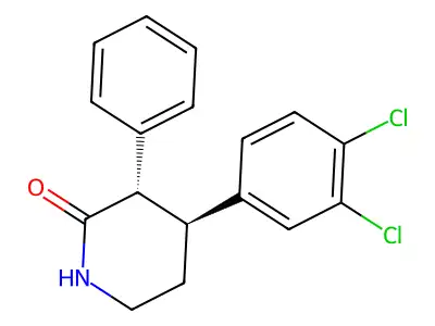 2-Piperidinone, 4-(3,4-dichlorophenyl)-3-phenyl-, trans- structure