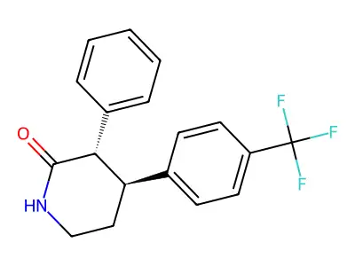 2-Piperidinone, 3-phenyl-4-(4-(trifluoromethyl)phenyl)-, trans- structure