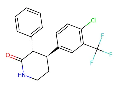 2-Piperidinone, 4-(4-chloro-3-(trifluoromethyl)phenyl)-3-phenyl-, trans- structure