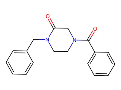 Piperazinone, 4-benzoyl-1-(phenylmethyl)- structure