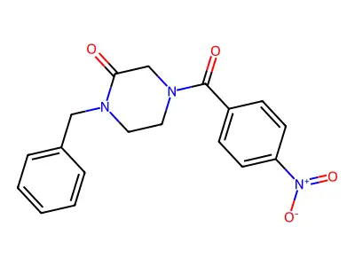 Piperazinone, 4-(4-nitrobenzoyl)-1-(phenylmethyl)- structure