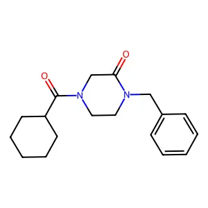 Piperazinone, 4-(cyclohexylcarbonyl)-1-(phenylmethyl)- structure