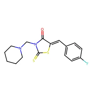 4-Thiazolidinone, 5-(p-fluorobenzylidene)-3-(1-piperidinylmethyl)-2-thioxo- structure