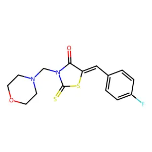 4-Thiazolidinone, 5-(p-fluorobenzylidene)-3-(morpholinomethyl)-2-thioxo- structure