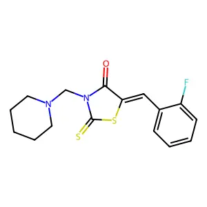 4-Thiazolidinone, 5-(o-fluorobenzylidene)-3-(1-piperidinylmethyl)-2-thioxo- structure