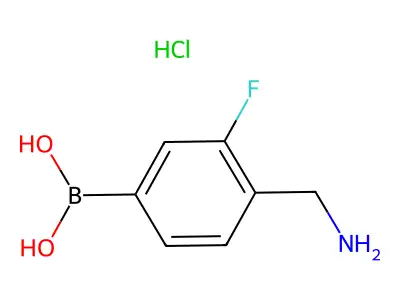 (2-(Aminomethyl)-5-fluorophenyl)boronic acid hydrochloride structure