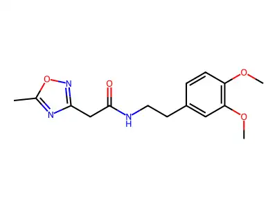 N-[2-(3,4-dimethoxyphenyl)ethyl]-2-(5-methyl-1,2,4-oxadiazol-3-yl)acetamide structure