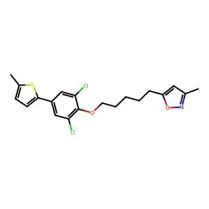 5-[5-[2,6-Dichloro-4-(5-methyl-2-thienyl)phenoxy]pentyl]-3-methyl-isoxazole structure