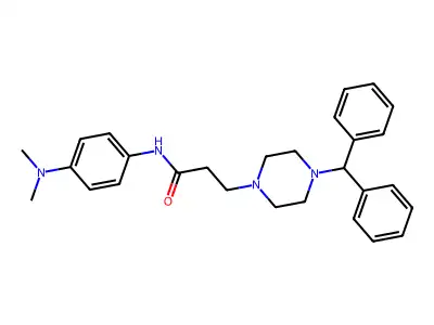 1-Piperazinepropanamide, N-(4-(dimethylamino)phenyl)-4-(diphenylmethyl)- structure