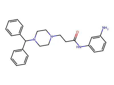 1-Piperazinepropanamide, N-(3-aminophenyl)-4-(diphenylmethyl)- structure