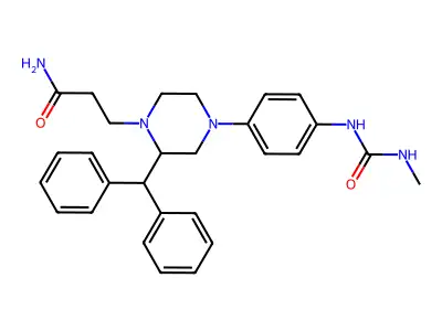 3-(4-Benzhydryl-1-piperazinyl)-N-(4-methylureidophenyl)propionamide structure