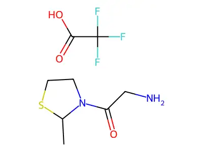 Trifluoroacetic acid--2-amino-1-(2-methyl-1,3-thiazolidin-3-yl)ethan-1-one (1/1) structure