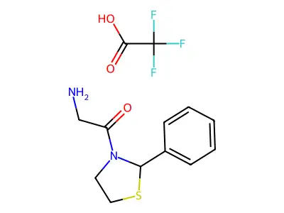 Trifluoroacetic acid--2-amino-1-(2-phenyl-1,3-thiazolidin-3-yl)ethan-1-one (1/1) structure