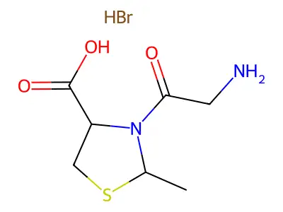 3-Glycyl-2-methyl-1,3-thiazolidine-4-carboxylic acid--hydrogen bromide (1/1) structure