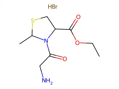 4-Thiazolidinecarboxylic acid, 3-glycyl-2-methyl-, ethyl ester, hydrobromide structure