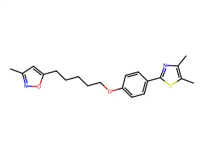 Isoxazole, 5-[5-[4-(4,5-dimethyl-2-thiazolyl)phenoxy]pentyl]-3-methyl- structure